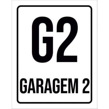 Imagem de Placa Sinalização Ambiente Indicativo G2 Garagem 2 36X46 - Sinalizo