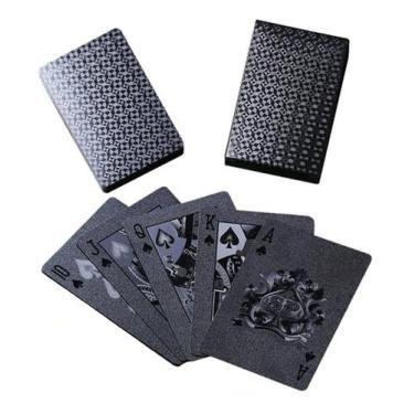 Imagem de Baralho Preto Fosco impermeavel Sofisticado Poker Truco estiloso - ZEM