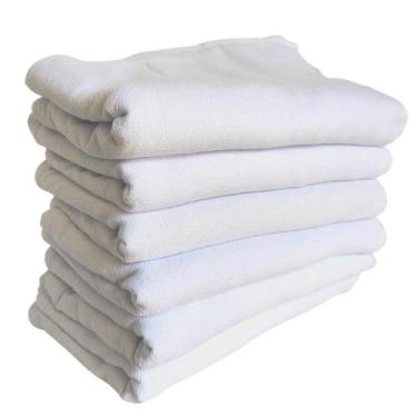 Imagem de Pano De Prato Liso Branco Kit 5 Peças - Babilar
