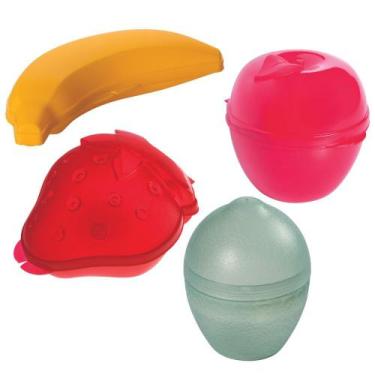 Imagem de Kit porta frutas banana, maçã, morango e limão 4 pçs Plasutil