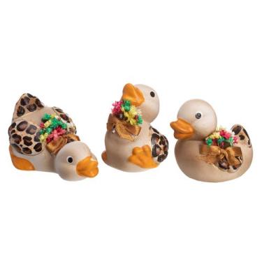 Imagem de Enfeite Trio Pato Bebê Filhote Cerâmica Decoração Casa Sala - Maryland