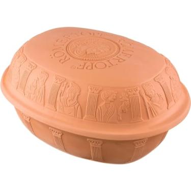 Imagem de Römertopf Torrador de argila | Forno holandês antiaderente | Panela de argila saudável | Assadeira de argila | Recipiente de cozinha versátil - 7,3 litros (7 litros) para até 8 pessoas