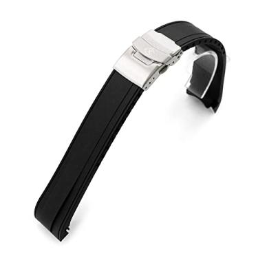 Imagem de Pulseira de relógio de borracha StrapXPro compatível com Seiko 5 Sport 5KX SRPD55 GMT SSK001, preta