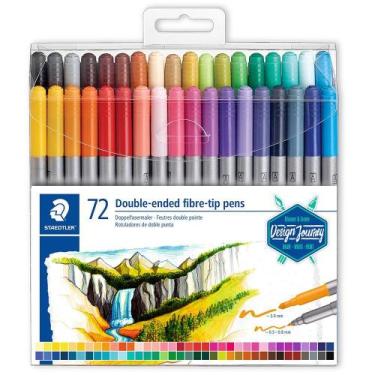 Imagem de Estojo com 72 Cores Caneta Duo Marsgraphic Staedler Ponta Dupla 3200 T