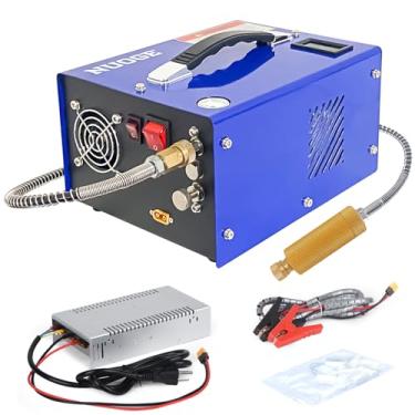 Imagem de NUOGE Compressor de ar PCP 4500Psi/30Mpa sem água/óleo, rifle de bomba de ar PCP/pistola, latas de paintball alimentadas por 12 V CC automotivo 110 V CA para uso doméstico com conversor de energia e
