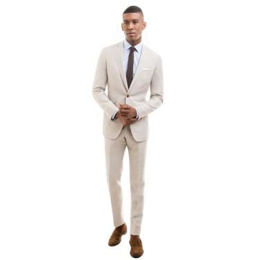 Imagem de Terno Masculino Slim Creme em Poly Gabardine Jordhan, Creme, 54