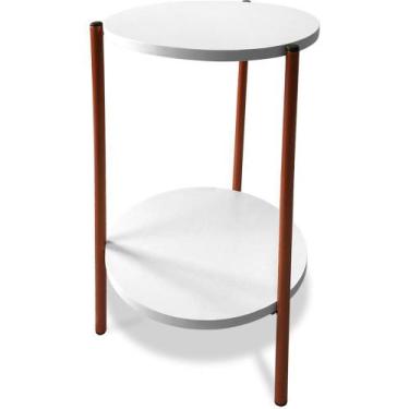 Imagem de Mesa Mesinha De Canto Redonda Decoração Qatar Industrial Cobre - Genus