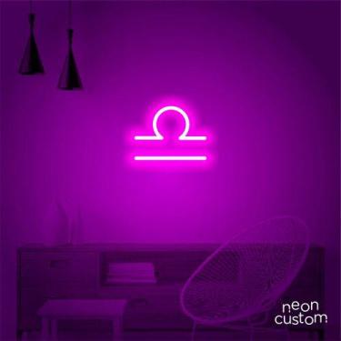 Imagem de luminaria letreiro Neon Led Signo Libra 65x50 luminoso decoração p/ se