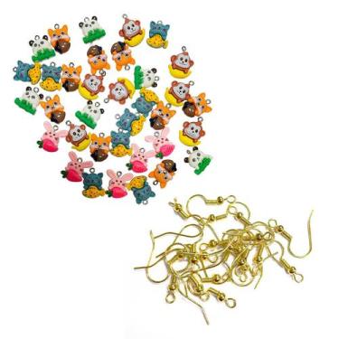 Imagem de Kit 20 Pingentes de Animais Divertidos Para Fazer Pulseira Colar + 20 