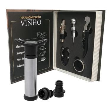 Imagem de Kit Acessórios Vinho Bomba Vácuo Saca Rolhas Harmonização - Kadê