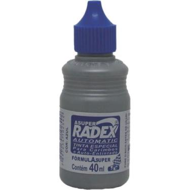 Imagem de Tinta para Carimbo 40ML Azul Automático - Caixa com 12 - Radex