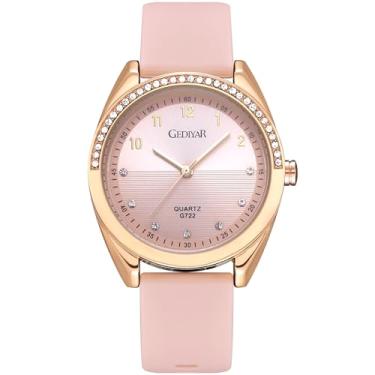 Imagem de GEDIYAR Relógio feminino de quartzo com strass, pulseira de silicone, impermeável, moderno, casual, esportivo, analógico, presente para mulheres, enfermeiras, enfermeiras, G722 rosa, GEDIYAR