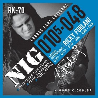 Imagem de Cordas Para Guitarra 0105/0.48 Ricky Furlani Com Palheta - NIG