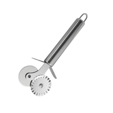 Imagem de Cortador de ravioli – Roda de cortador de massa com orifício para pendurar – Rolo de cortador de pizza e ravioli de aço inoxidável – Roda de pastelaria canelada para cozinha
