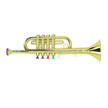Imagem de Saxofone de Brinquedo Infantil, Instrumento Musical de 3 Tons para Dramatização, (Ouro)
