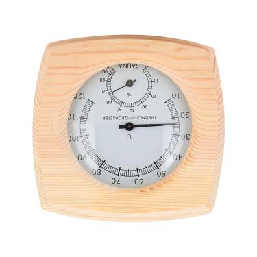 Imagem de Termômetro Digital para Sala de Sauna, Medidor de Temperatura de Higrômetro de Madeira de Abeto para Banheiro, Sala de Sauna e Sala de Fluxo de Suor, Altamente Resistente a Altas