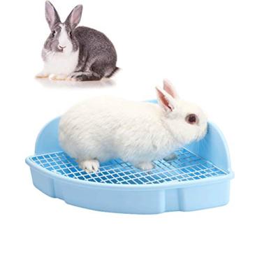 Imagem de kathson Caixa de areia grande de coelho, caixa de vaso sanitário de canto de coelho, treinador de penico maior para animais pequenos, gaiola de animais em forma de leque para adultos, porquinhos-da-índia, chinchila, furão galesaur