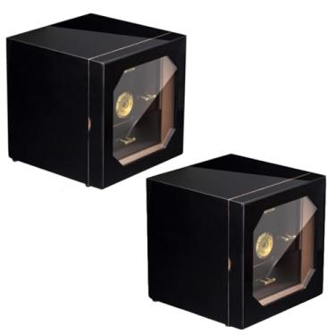 Imagem de Pequeno Caixa de charuto de madeira de cedro lacado com temperatura constante caixa de charuto hidratante caixa de charuto selada de alta capacidade alcoolizada Feito à mão