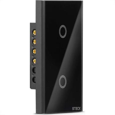 Imagem de Interruptor Steck Smarteck 2 Modulos Touch Wi-Fi Bivolt Preto - Smci2P