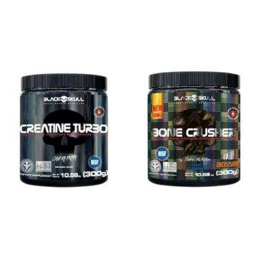 Imagem de Kit Black Skull Creatine Turbo 300g + Bone Crusher Nova Fórmula Blueberry 300g