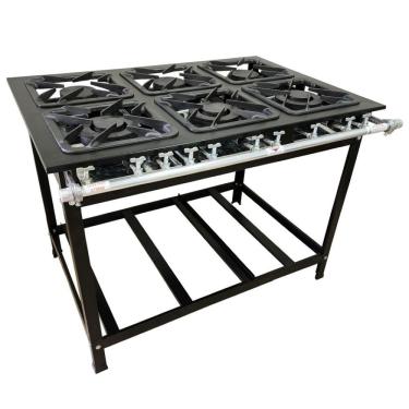 Imagem de Fogao 6 Bocas 30X30cm Gas Glp Gold Baixa Pressao Perfil 7Cm De Pe - Cefaz