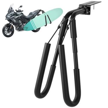 Imagem de Suporte portátil para prancha de surfe, suporte e suporte para prancha de surfe de liga de alumínio com ferragens de montagem, fácil montagem para motocicletas, ciclomotores e bicicletas elétricas,