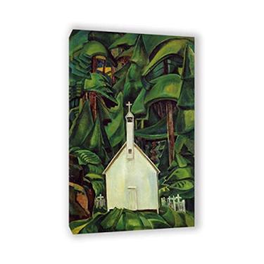 Imagem de Emily Carr Famosa reprodução de pinturas a óleo em tela (Igreja Indiana) pôsteres e impressões prontas para pendurar arte de parede em tela imagens de paisagem para decoração de sala de estar 90 x 155