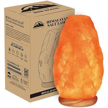 Imagem de Himalayan Glow Lâmpada de sal natural do Himalaia com interruptor regulador - totalmente natural e manual com base de madeira - 2,7 a 3,5 kg