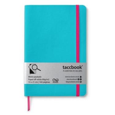 Imagem de Caderno Pautado taccbook Azul turquesa 14x21 Flex