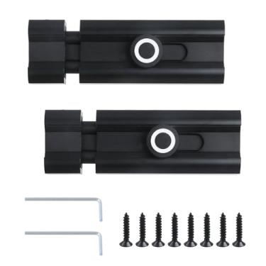 Imagem de Nicerity 2 peças de trava de barril de 10 cm de comprimento, fechaduras de porta deslizante de liga de alumínio resistente para tela de janela, banheiro, cerca, pátio, travas de portão preto