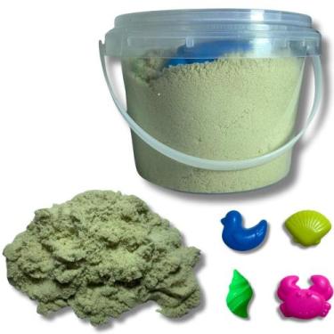 Imagem de Areia Mágica Cinética Colorida Modelar Brinquedo Forminhas Cor Bege Ba