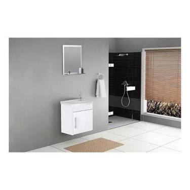 Imagem de Armário De Banheiro Suspenso C/ Pia Espelho Siena 1 Porta pt - a.j ror