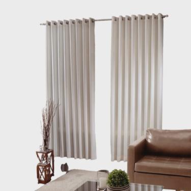 Imagem de Cortina Quarto e Sala 100 X 250 Cm Havana Branco