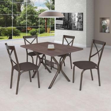 Imagem de Conjunto Mesa 120x80cm Tampo mdp com 4 Cadeiras Karina X Ciplafe