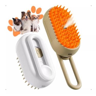 Imagem de Escova Pet Vaporizadora Elétrica Recarregável para Cães e Gatos, Removedor de Pelos Soltos