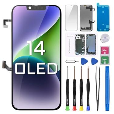 Imagem de DGSCSMY [OLED] Substituição de tela para iPhone 14 6,1 polegadas Display digitalizador alto-falante frontal sensor de proximidade OLED 3D Touch conjunto completo reparo kit de ferramentas de reparo