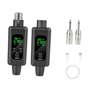 Imagem de Generic 2,4 GHz transmissor de microfone e kit de receptor de transmissão sem fio kit de adaptador de microfone XLR para desempenho ao vivo, Preto, 1 Por 1