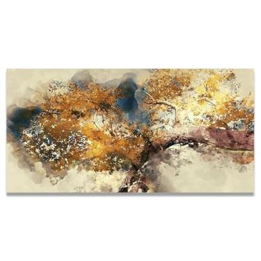 Imagem de Tela abstrata preta e dourada pintura de parede em tela impressa pôster imagem colorida moderna arte abstrata decoração de parede corredor escadas quarto decorações 60 x 30 cm