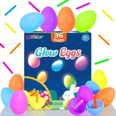 Imagem de Conjunto de caça aos ovos de Páscoa MGParty Glow in The Dark com 36 ov