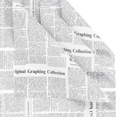 Imagem de LeZakaa Papel de embrulho de flores de papel de jornal com 20 folhas, papel de buquê floral impermeável, design de papel de jornal branco para o dia dos namorados, dia das mães, festa de aniversário
