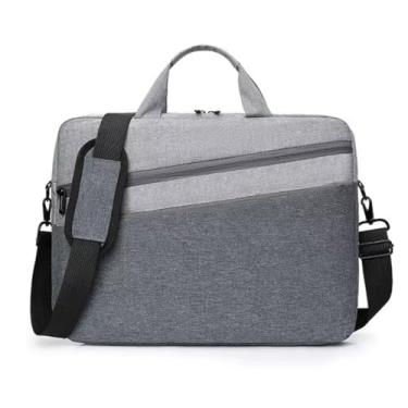 Imagem de Capa Case Note Bag Maleta Bolsa Estojo Pasta Organizadora Notebook 16 Polegadas Divisórias Impermeável com Alça De Ombro Alça De Mão Reforçada 2 Bolsos Externo (Cinza)