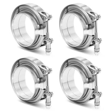 Imagem de ouyanglong Braçadeira de banda V de aço inoxidável com flange macho fêmea, 4 peças (3)