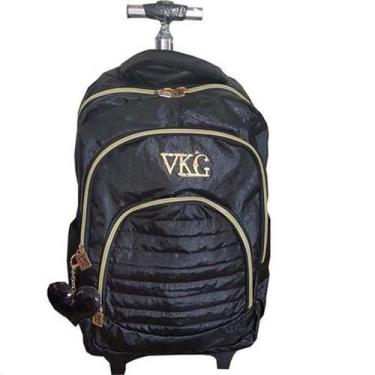 Imagem de Mochila Escolar Juvenil Feminina Metalizada Alças Carrinho - Ello