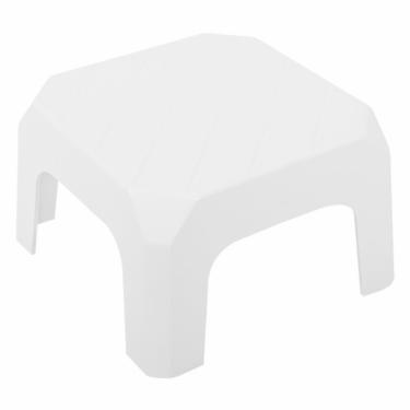 Imagem de Mini Banqueta Plástica Branca 20 X 30Cm Bf2 Astra Reforçada Resistente Até 140Kg