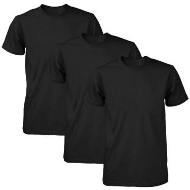 Imagem de Kit com 3 Camisetas Masculina Dry Fit LojaLoja Preta, G