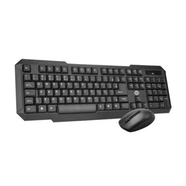 Imagem de Kit Teclado E Mouse Sem Fio Slim Compacto Preto Bright