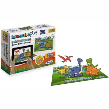 Imagem de Interactive Play Fofossauros - 100 Peças - Madeira - Multicolorido - 53254 - Xalingo
