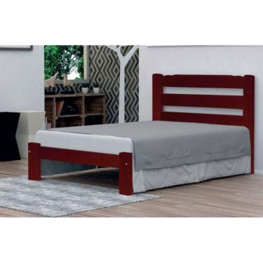 Imagem de Cama de Casal Luna de Madeira Maciça Tauari