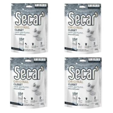 Imagem de Kit Com 4 Desumidificador Secar Closet Lavanda Kids Sem Perfume 250g Antimofo com Aroma Suave Para Armários Roupas Ambientes Fechados (4, Sem perfume)