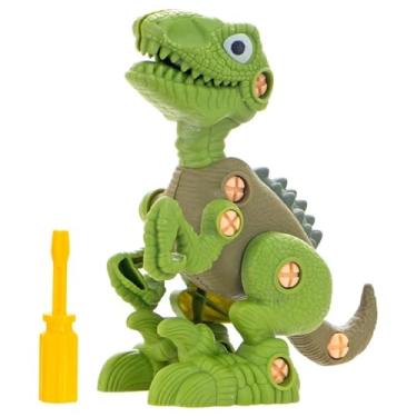 Imagem de Brinquedo para Criança Educativo para Coordenação Dinossauro Monta e Desmonta com Ferramenta Articulado (Dinossauro Verde)